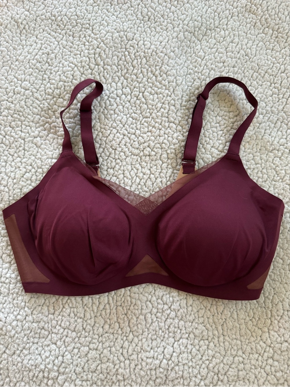 Honey Love Wireless Comfort Bra in Burgundy